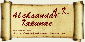Aleksandar Kapunac vizit kartica